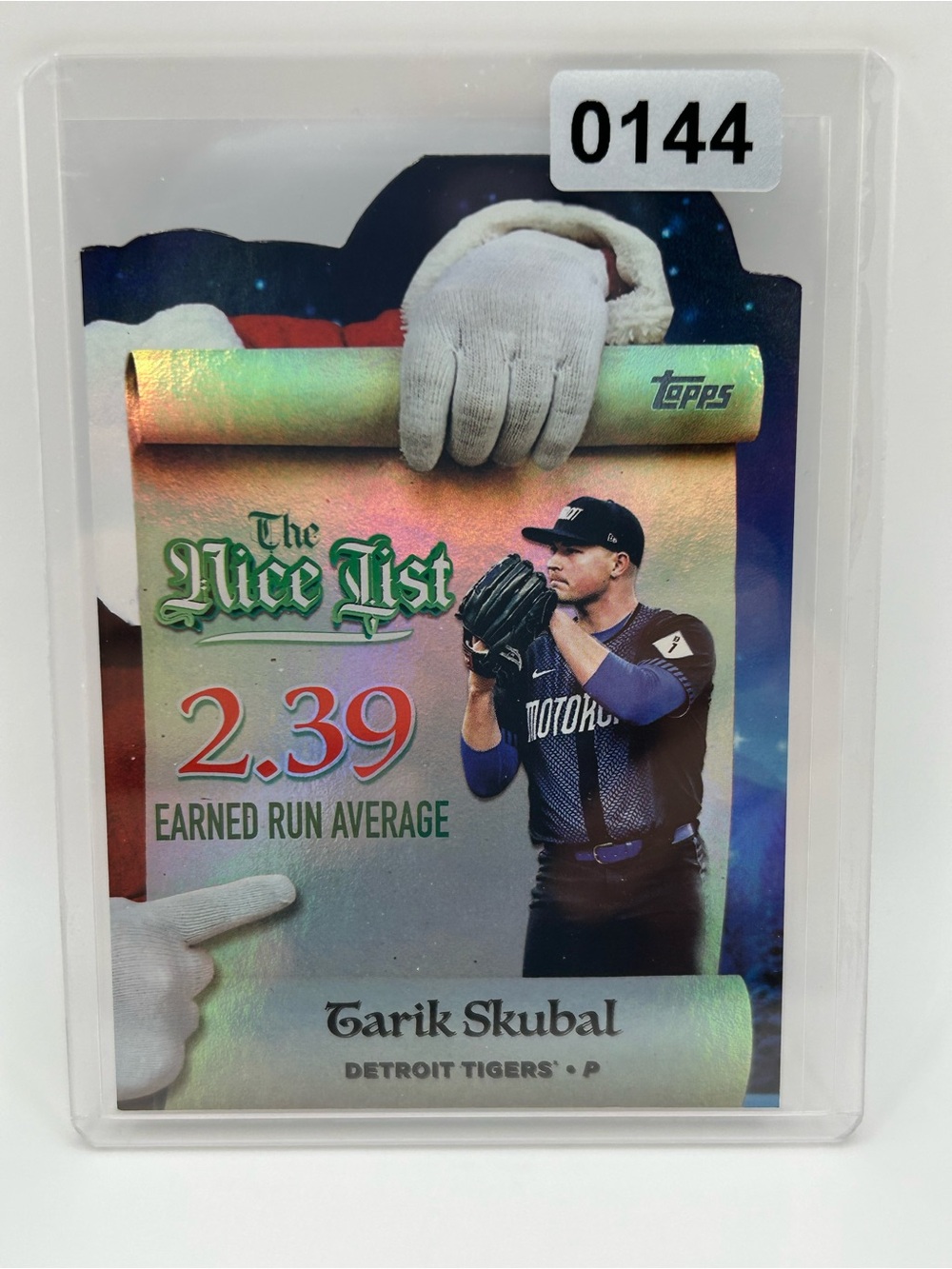 Tarik Skubal Topps 'The Nice List' Holiday Baseball Card ⚾️ Detroit Tigers